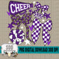 Cheer Bows; Purple & White