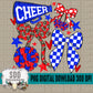 Cheer Bows; Red & Royal Blue