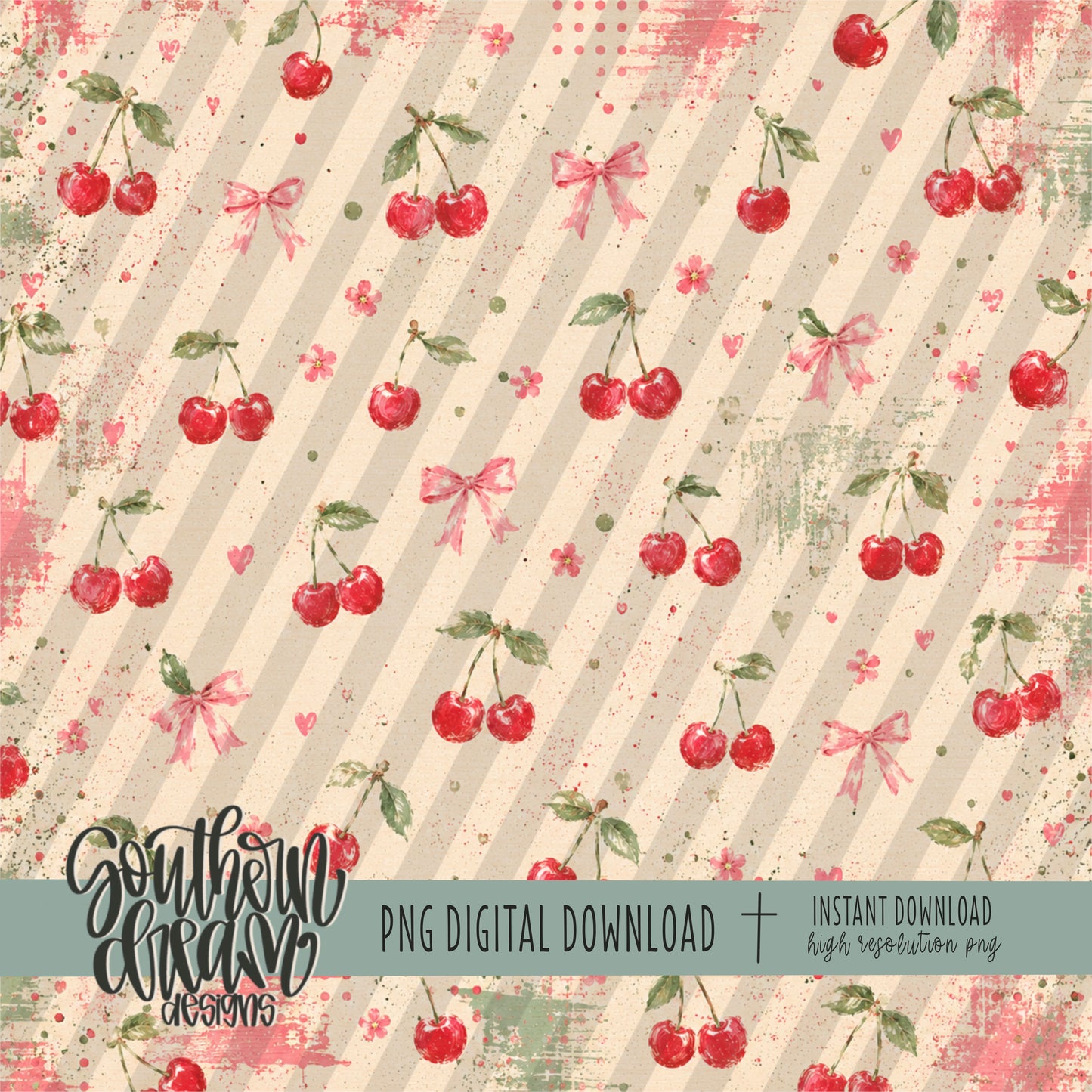 Sweet Cherries Digital Paper BUNDLE (Not Seamless)