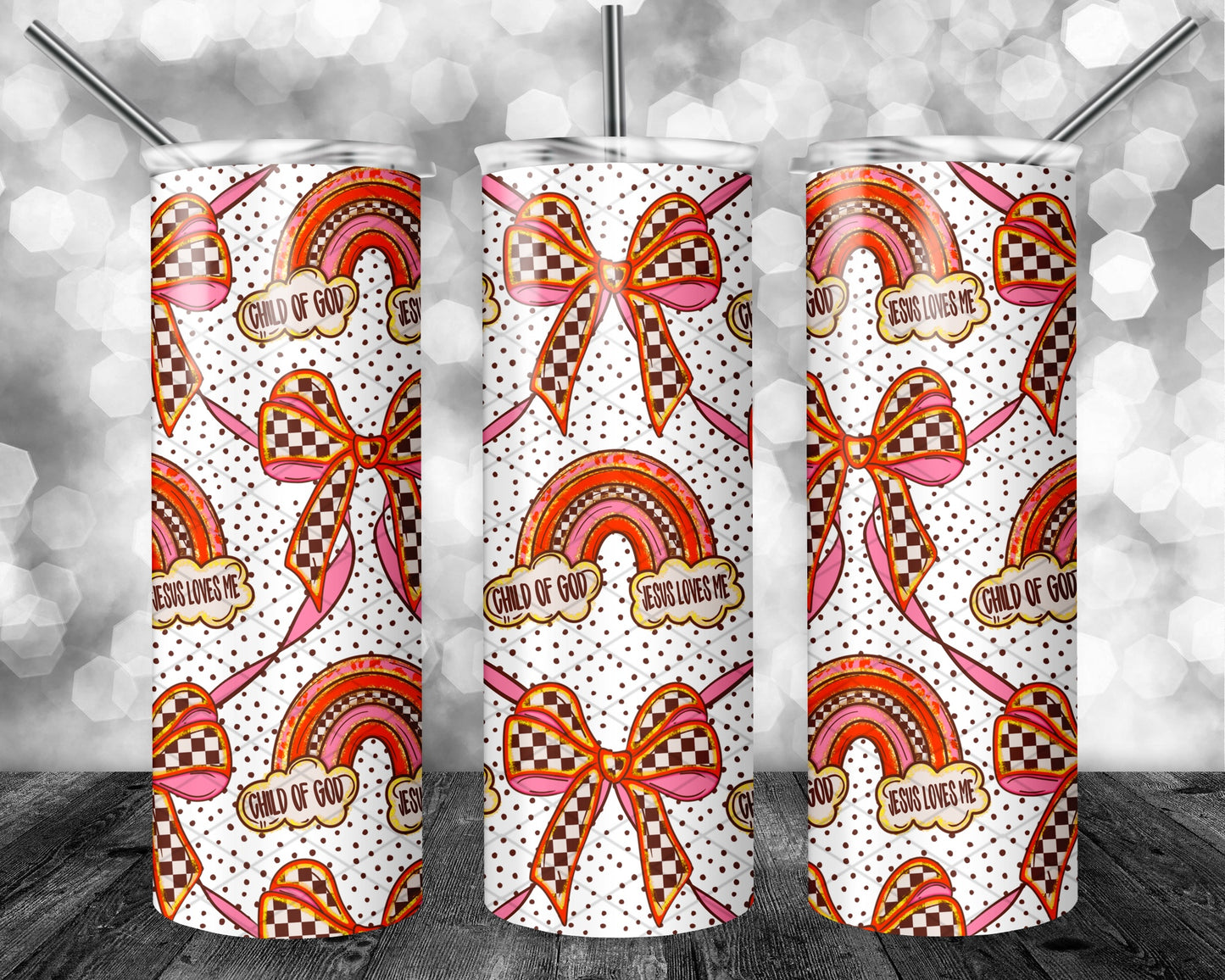 Faith Retro Rainbow Bow Seamless Bundle