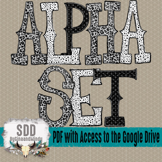 Christian Doodle Alpha (3 Sets Uppercase, 0-9, + Special Characters)