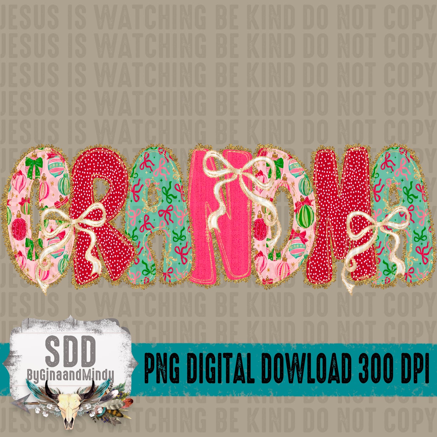 Christmas Bow Lace Collection; Grandma
