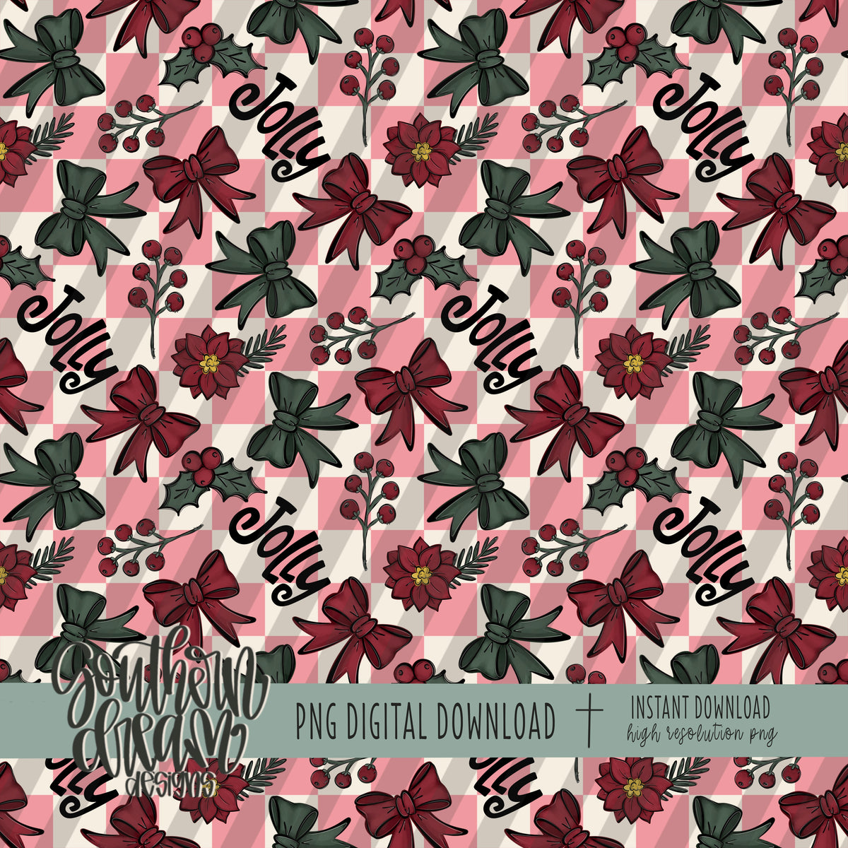 Christmas Cheer and Checkers Seamless Bundle