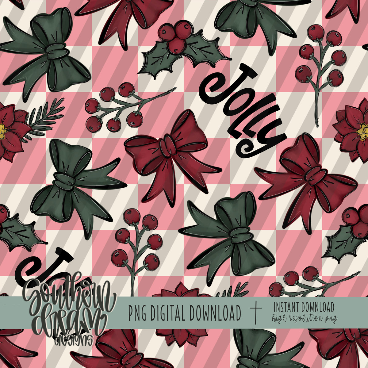 Christmas Cheer and Checkers Seamless Bundle