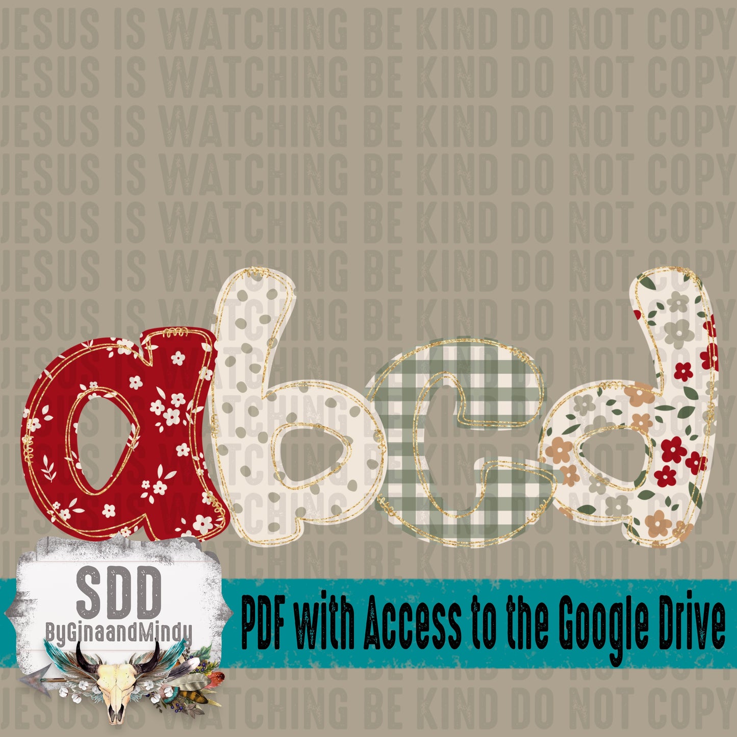 Christmas Florals Glitter Alpha (4 Sets Uppercase & Lowercase, 0-9, + Special Characters)