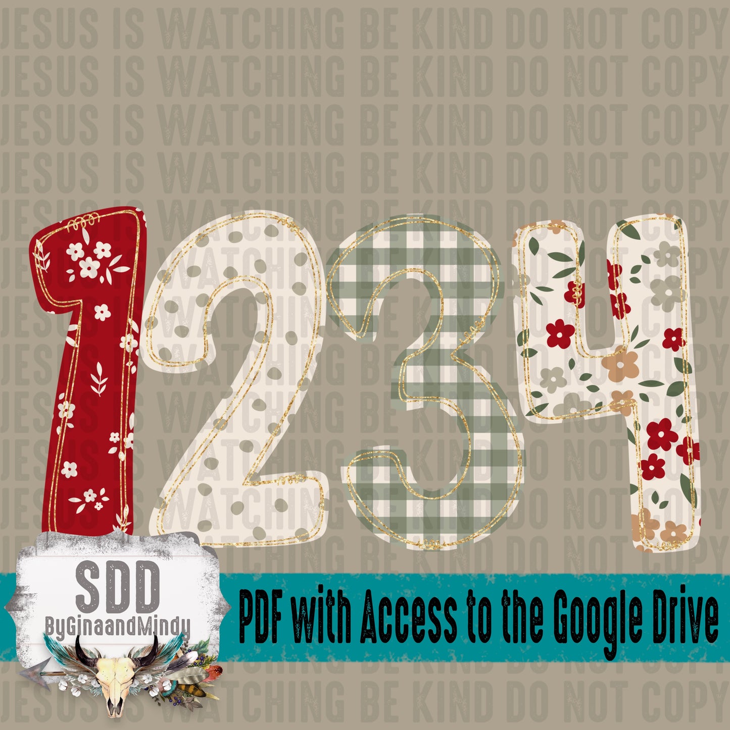 Christmas Florals Glitter Alpha (4 Sets Uppercase & Lowercase, 0-9, + Special Characters)
