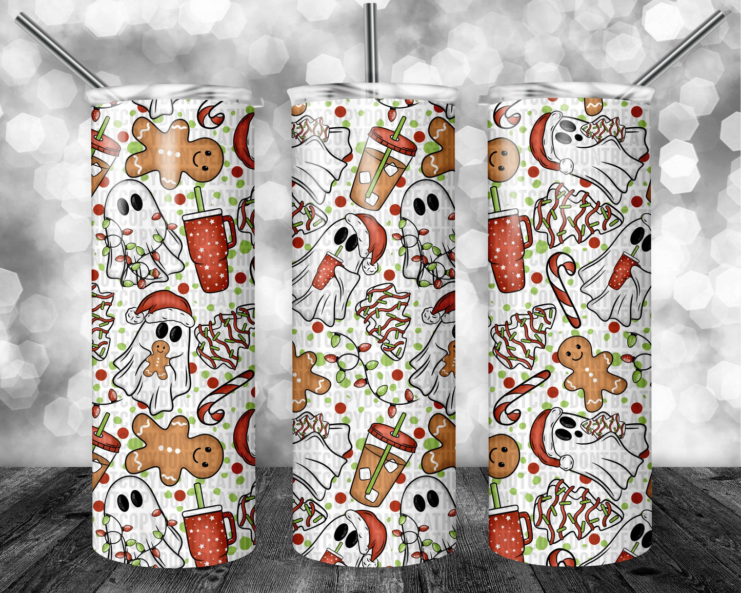 Spooky Christmas Ghosties Seamless Bundle
