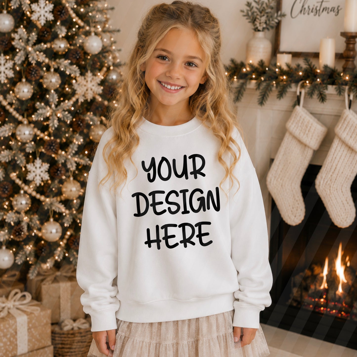 Christmas Crewneck White (Youth)