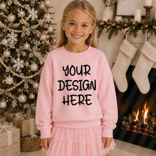 Christmas Crewneck Pink (Youth)