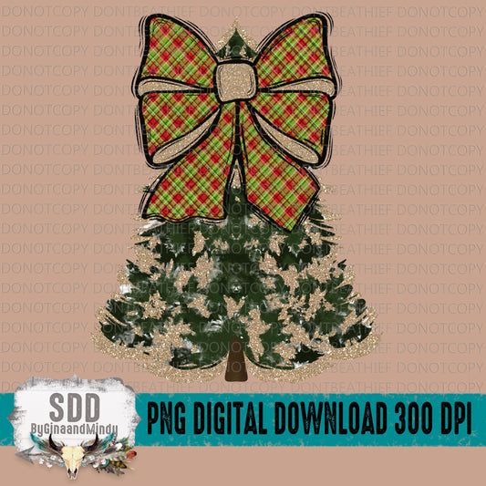 Christmas Tree Bow Glitter