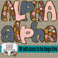 Chunky Fall Florals Doodle Alpha (3 Sets Uppercase & Lowercase, 0-9, + Special Characters)