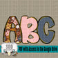Chunky Fall Florals Doodle Alpha (3 Sets Uppercase & Lowercase, 0-9, + Special Characters)