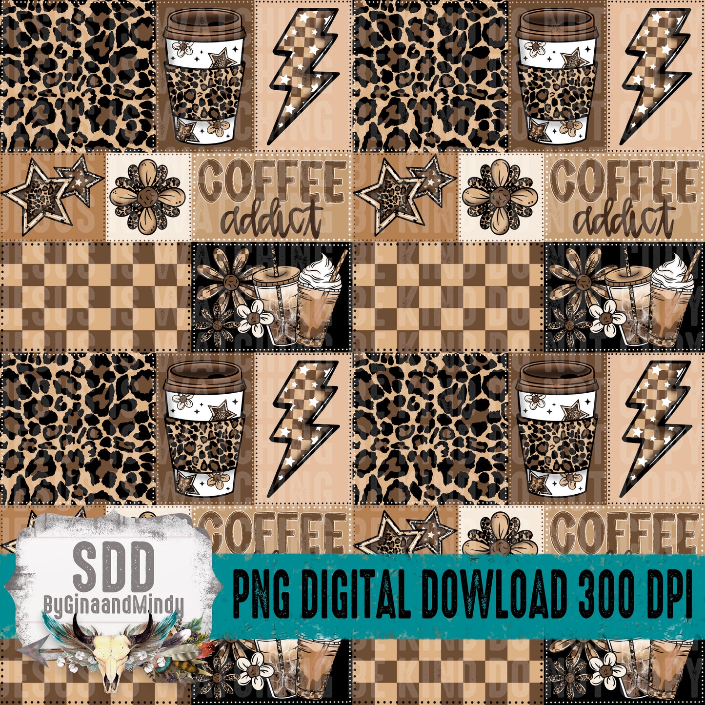 Coffee Addict Patchwork Seamless Bundle