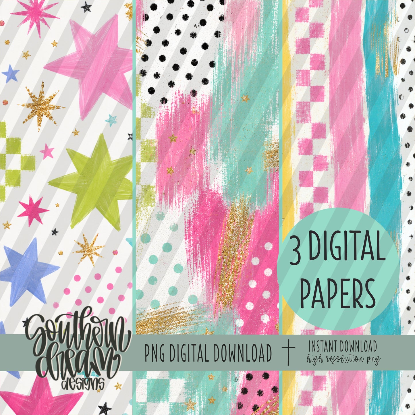 Color Me Happy Digital Paper BUNDLE (Not Seamless)