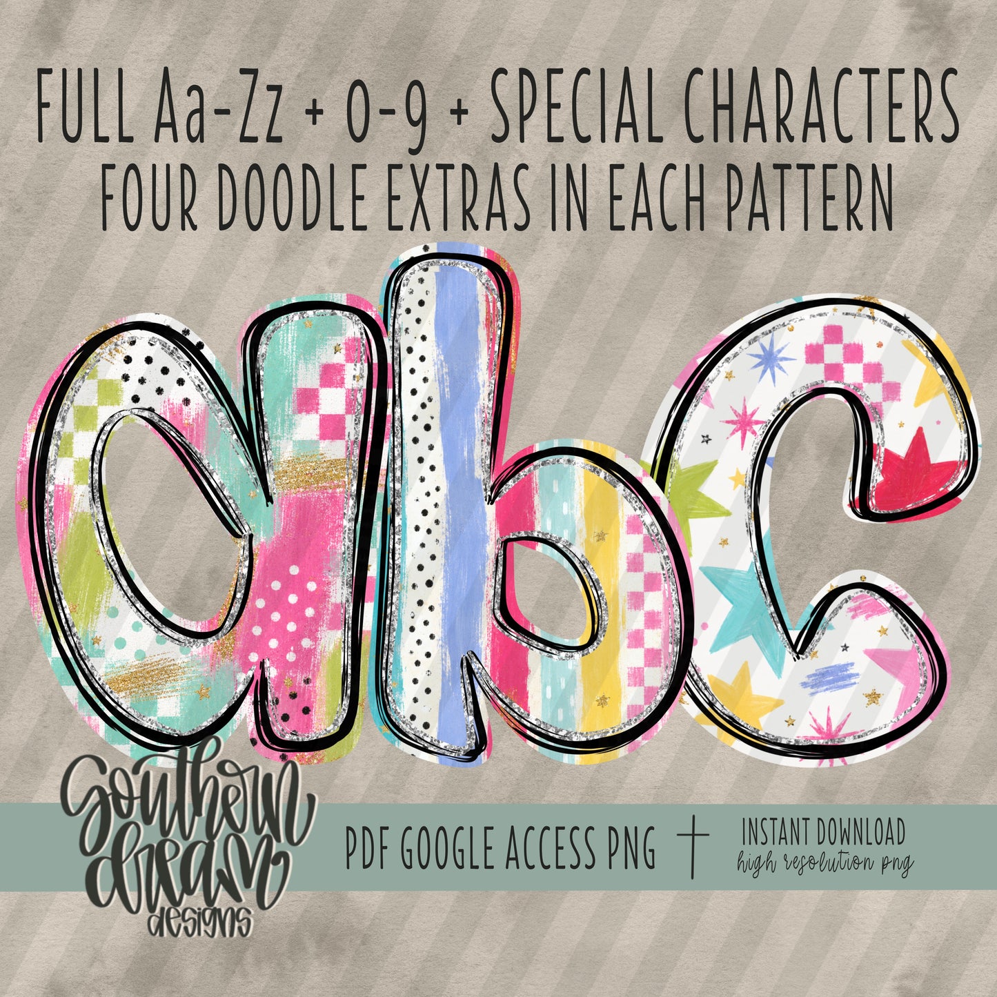 Color Me Happy Alpha (3 Sets Aa-Zz, 0-9, Special Characters, Special Shapes)