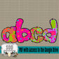 Colorful Abstracts (Uppercase, Lowercase, Numbers 0-9 & 6 Special Characters) 4 SETS
