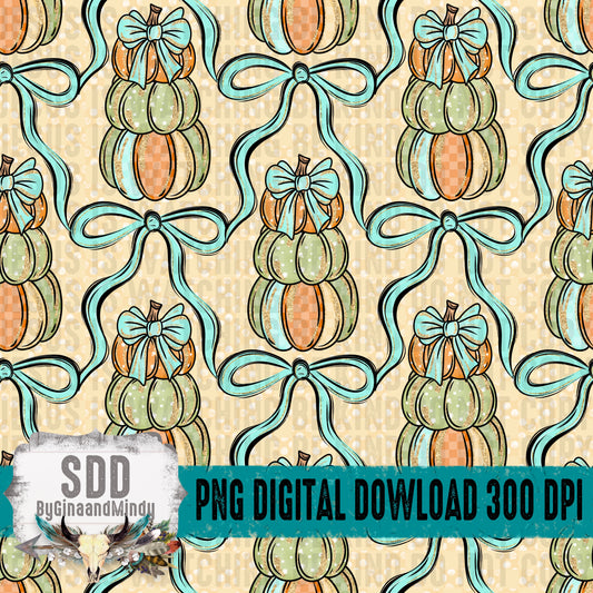 Colorful Pumpkins Bow Trellis Seamless Bundle