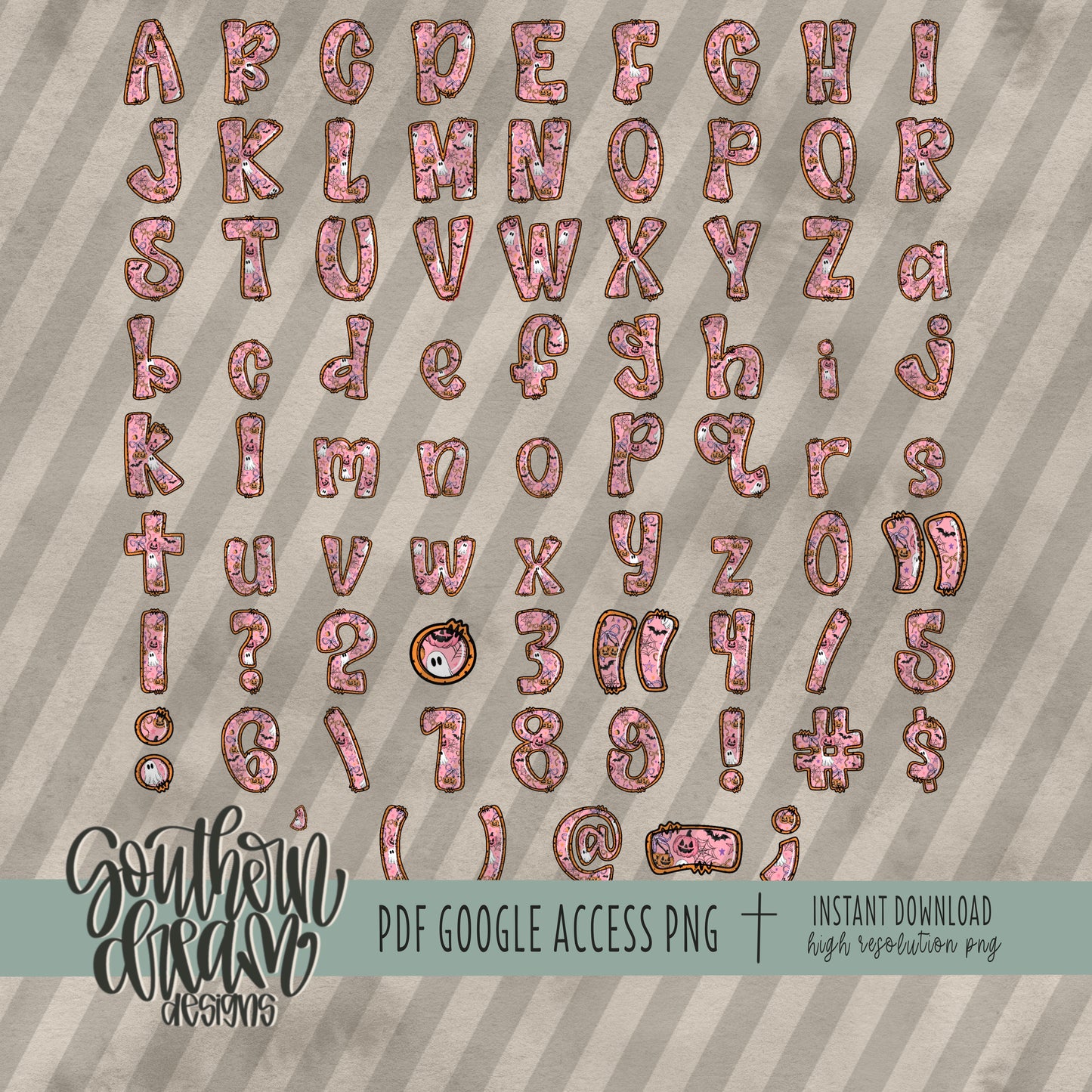 Coquette Halloween Doodle Alpha (3 Sets Aa-Zz, 0-9, Special Characters)