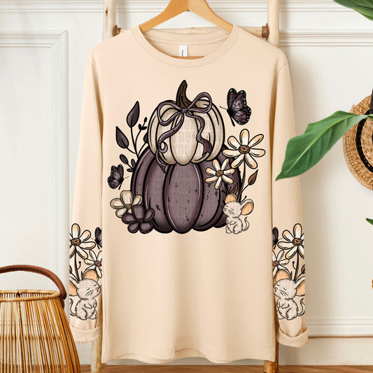 Purple and Cream Cottagecore Fall with Pocket|Sleeve Bundle