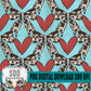 Turquoise & Western Bows Hearts Seamless Bundle