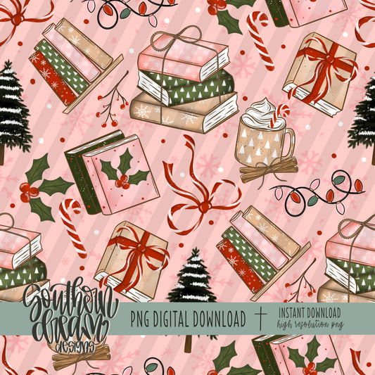 Cozy Christmas Books Seamless Bundle