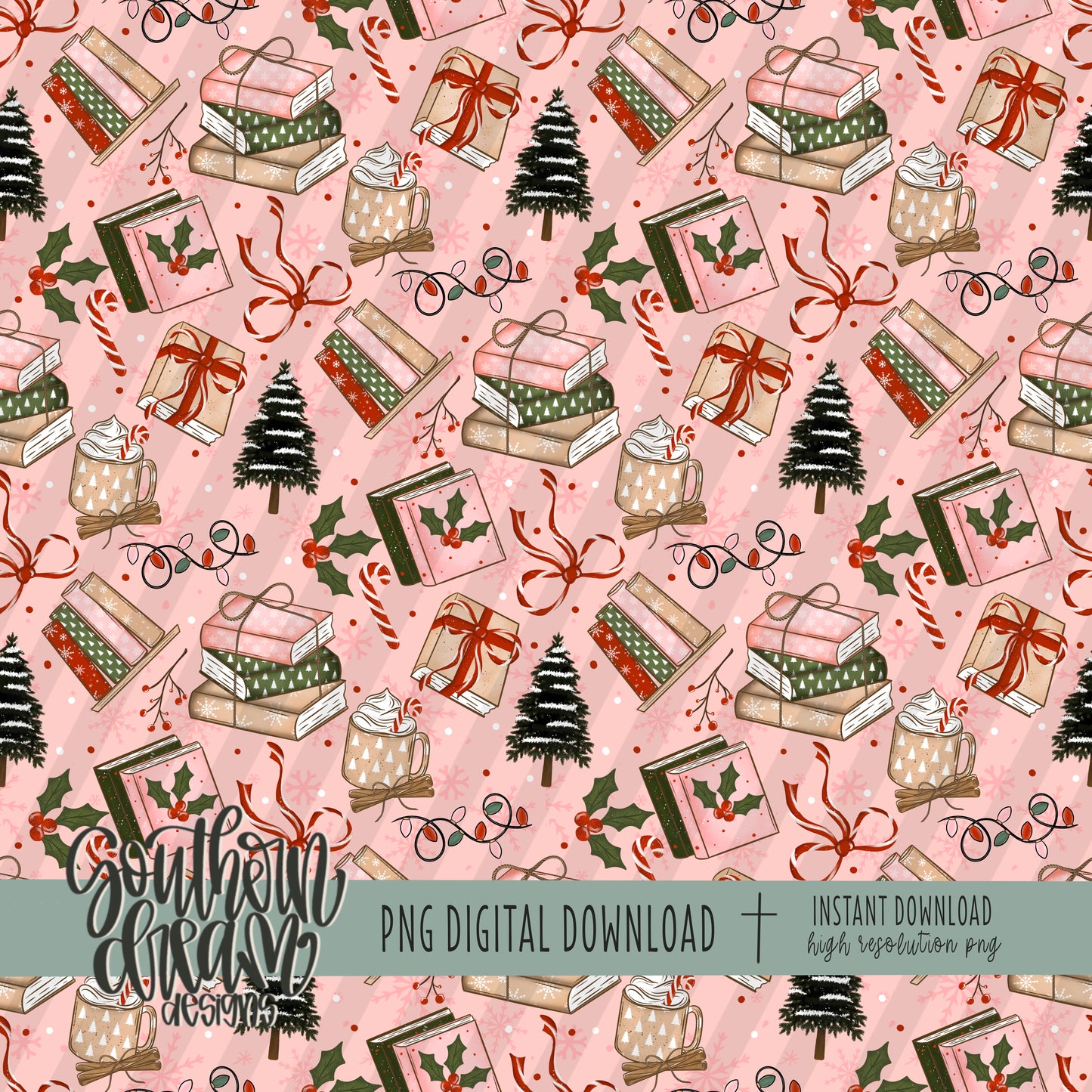 Cozy Christmas Books Seamless Bundle