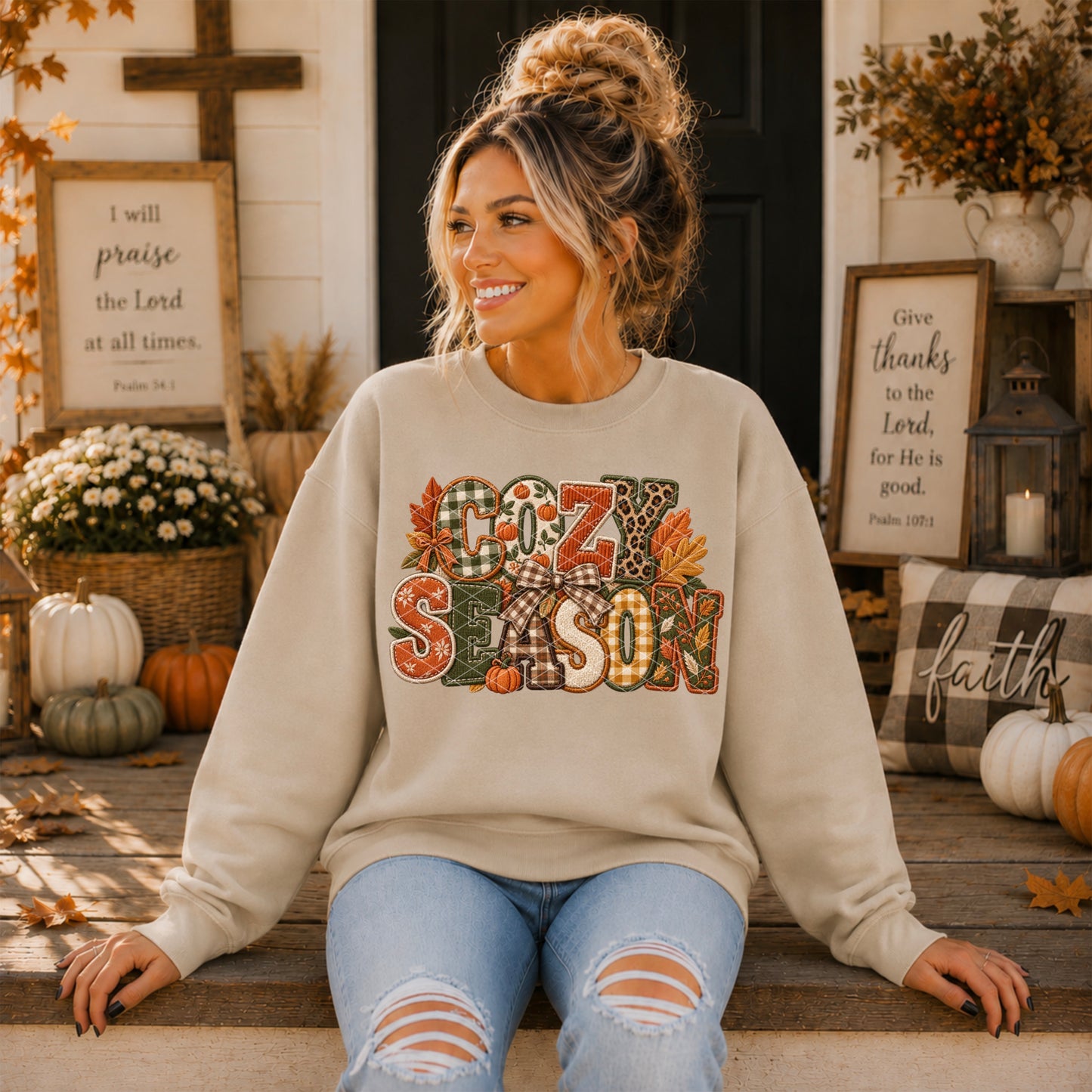 Cozy Season Faux Embroidery