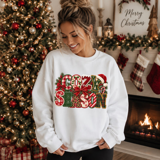 Cozy Season Christmas Faux Embroidery