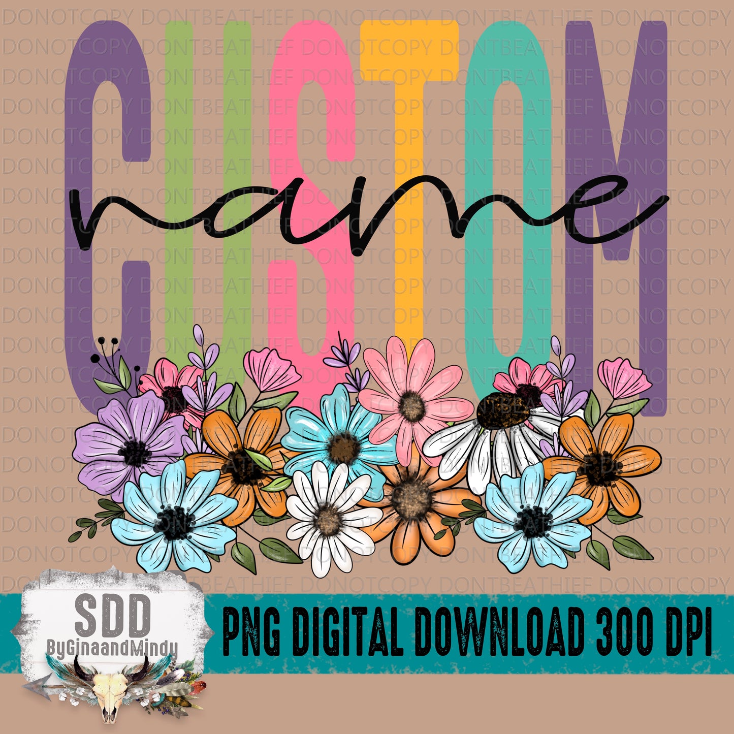 Spring Floral Name - Custom