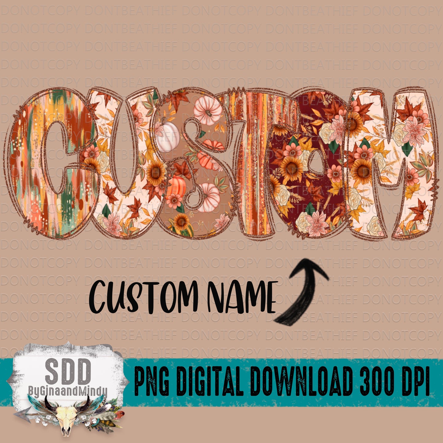 Fall Floral Name (Custom)