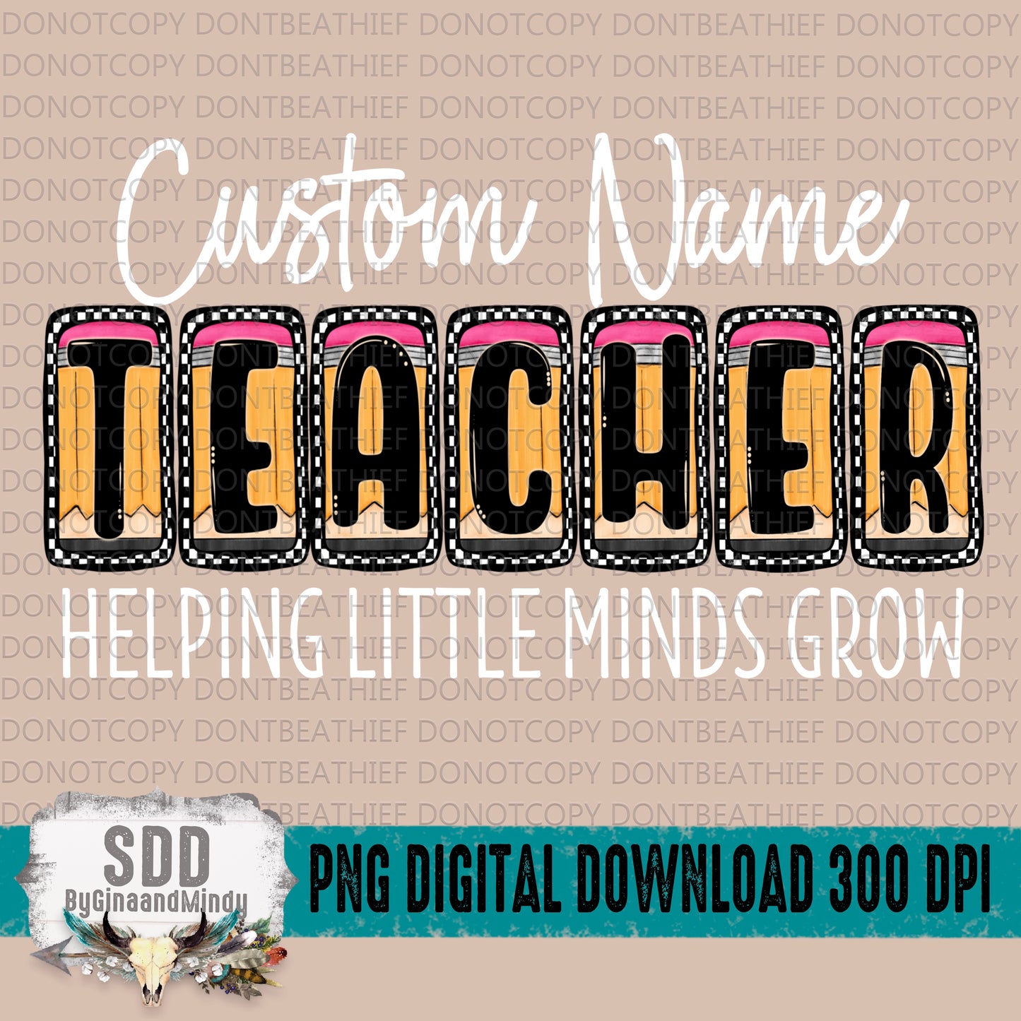 Custom Teacher Helping Little Minds Grow