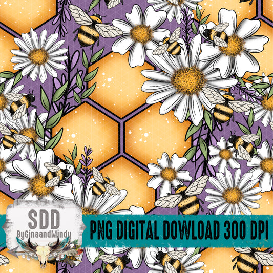 Daisy Honeycomb Bee Seamless Bundle