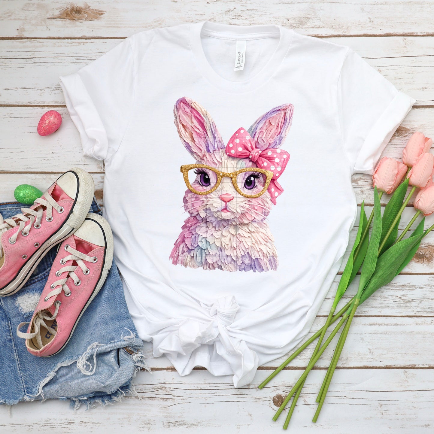 Textured Easter Bunny Girl