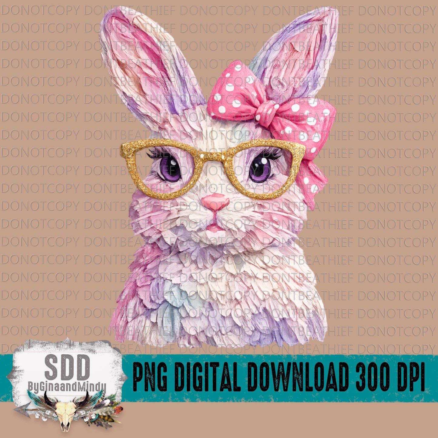 Textured Easter Bunny Girl