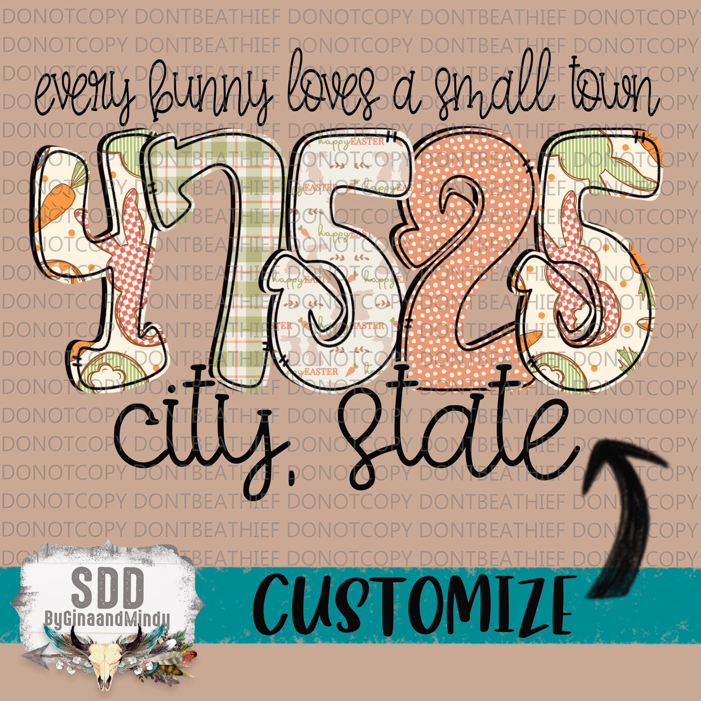 Zip Code Every Bunny Loves A Small Town; Custom