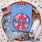 Patriotic Brush Strokes Circle DIY/Personalize; X