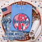 Patriotic Brush Strokes Circle DIY/Personalize; F