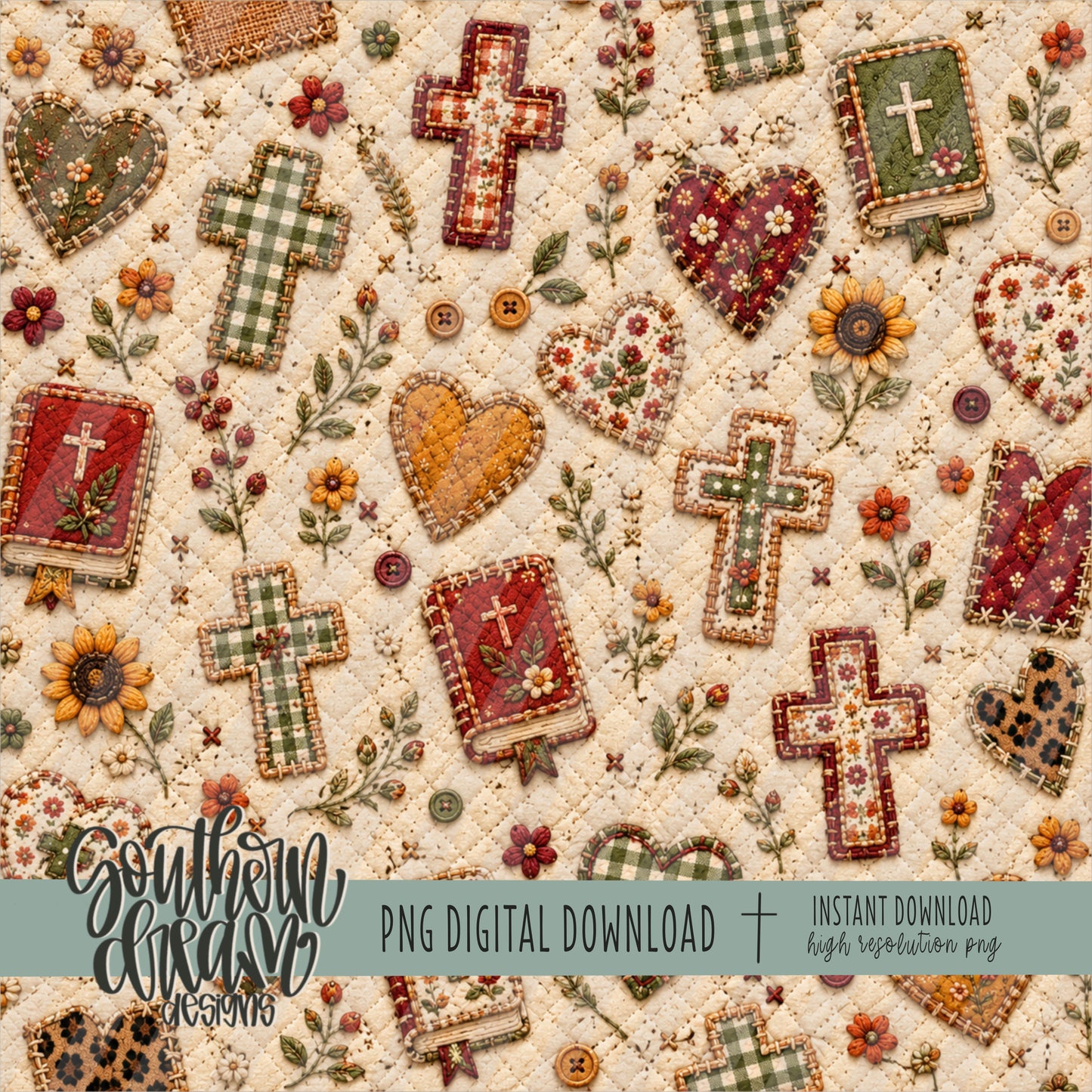 Patchwork and Praise Digital Paper BUNDLE (Not Seamless)
