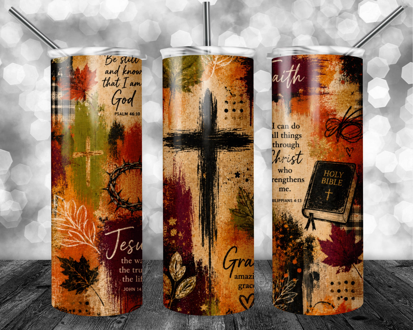 Fall Faith Mixed Media Digital Paper (Not Seamless)