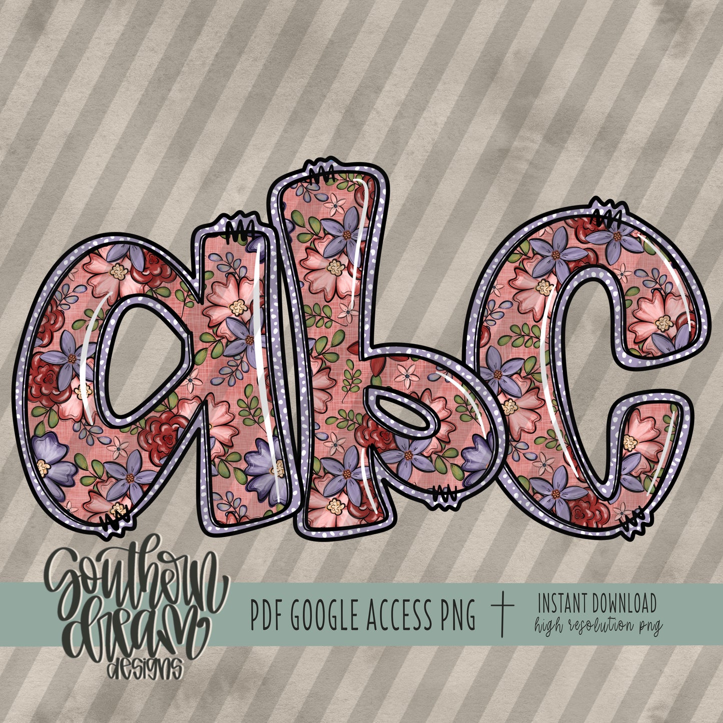 Fall Floral Dottie Doodle Alpha (1 Set Aa-Zz, 0-9, Special Characters)