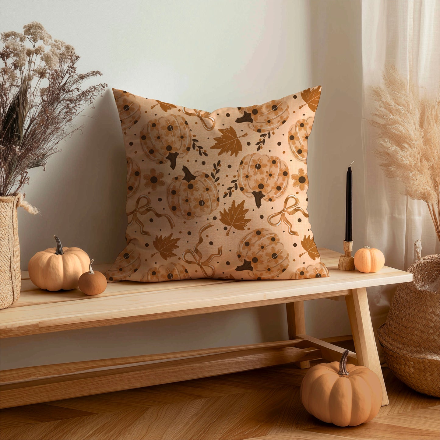 Fall Floral Pumpkins Seamless Bundle