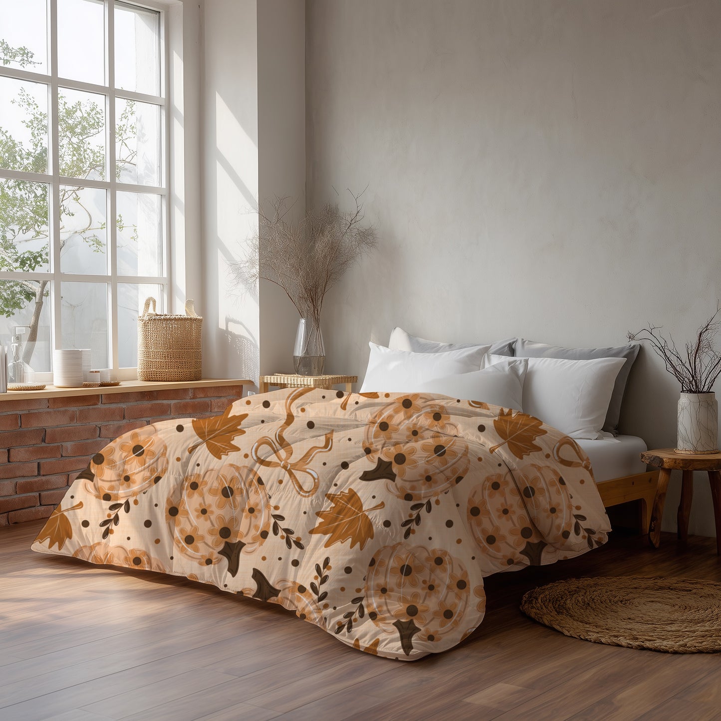 Fall Floral Pumpkins Seamless Bundle