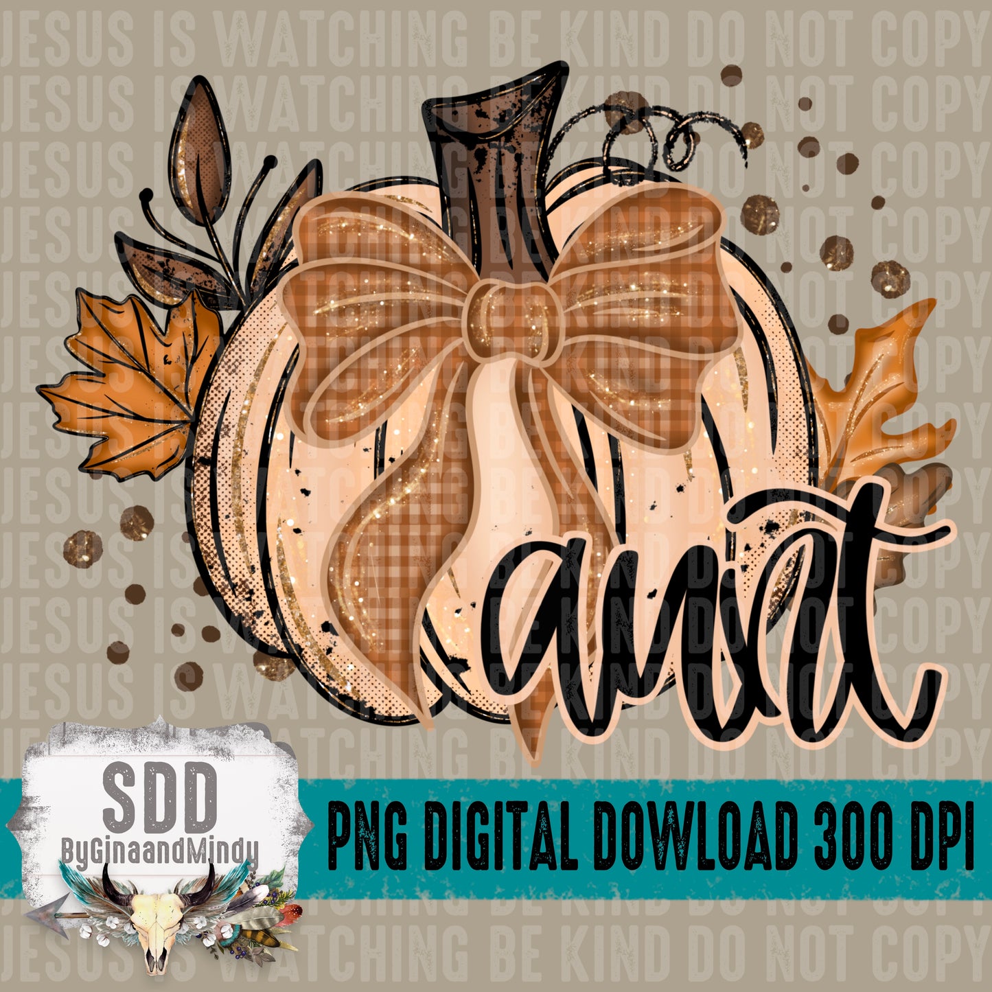 Fall Glitter Pumpkin; Aunt