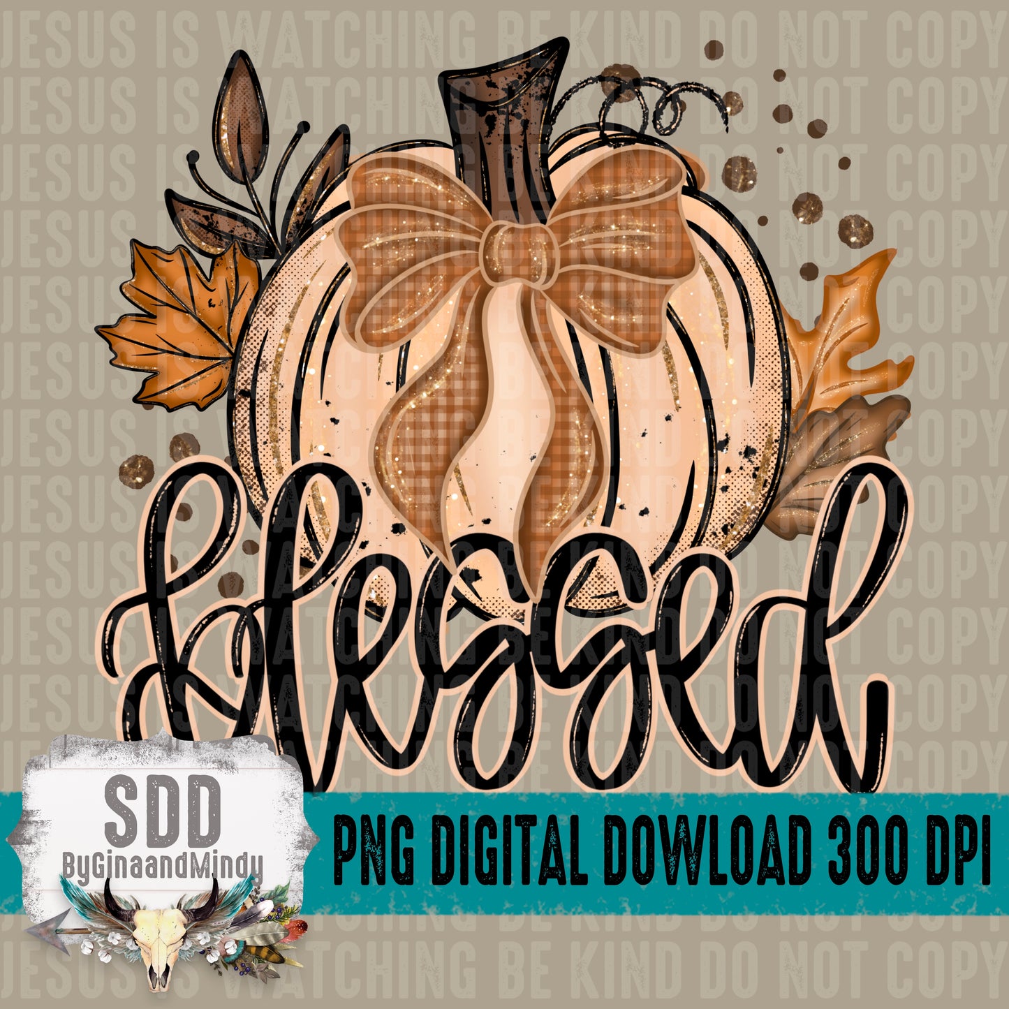Blessed Fall Glitter Pumpkin