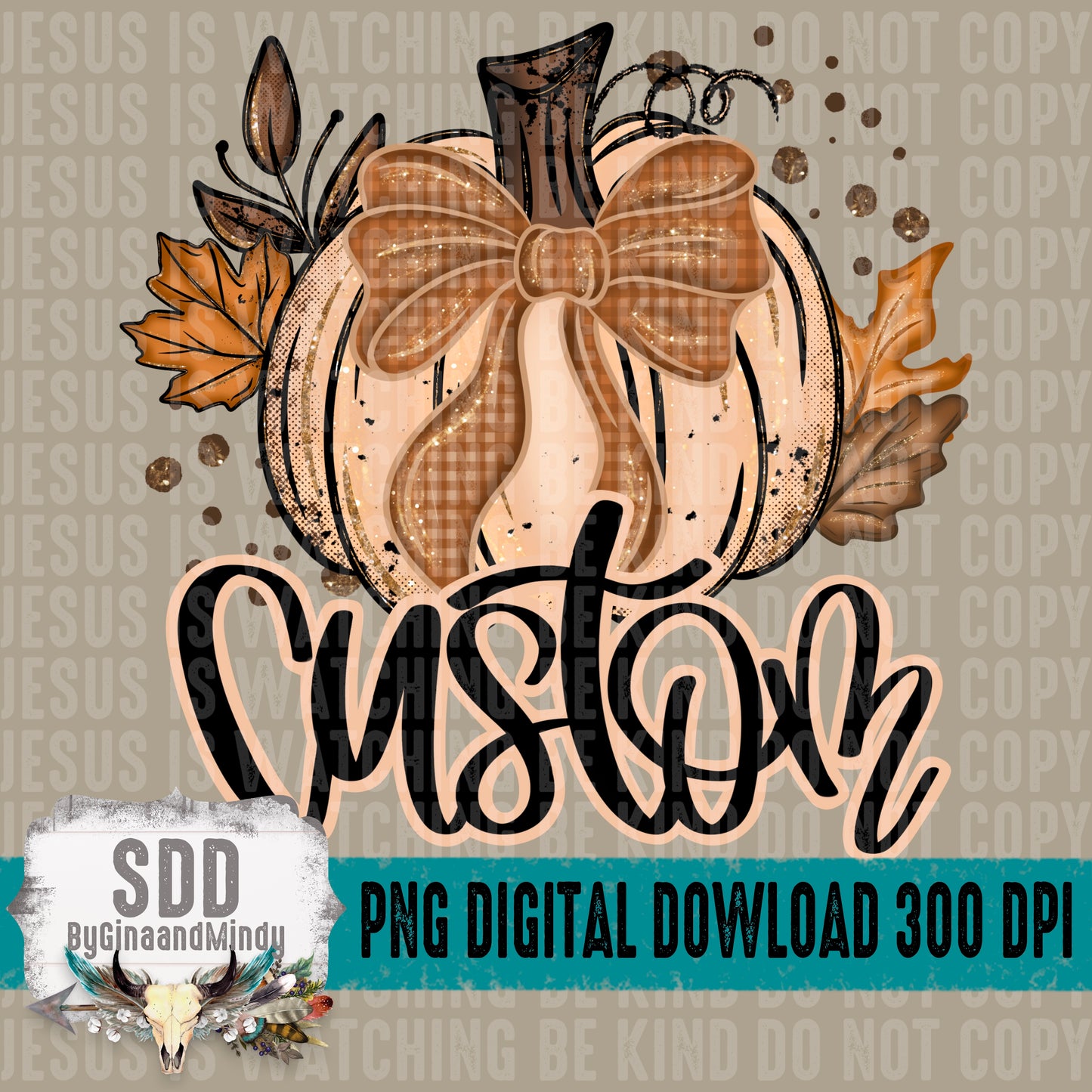 Fall Glitter Pumpkin; CUSTOM