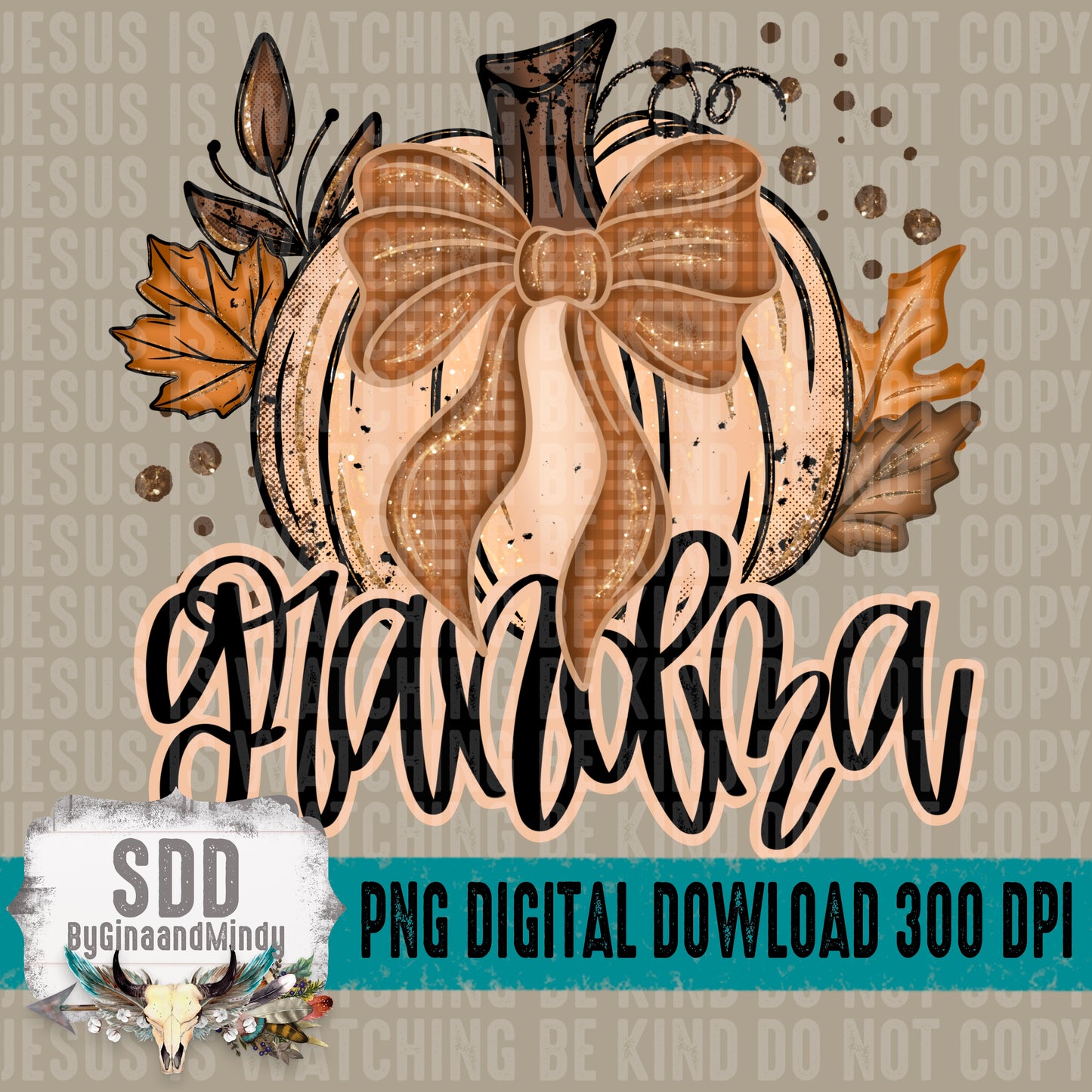 Fall Glitter Pumpkin; Grandma