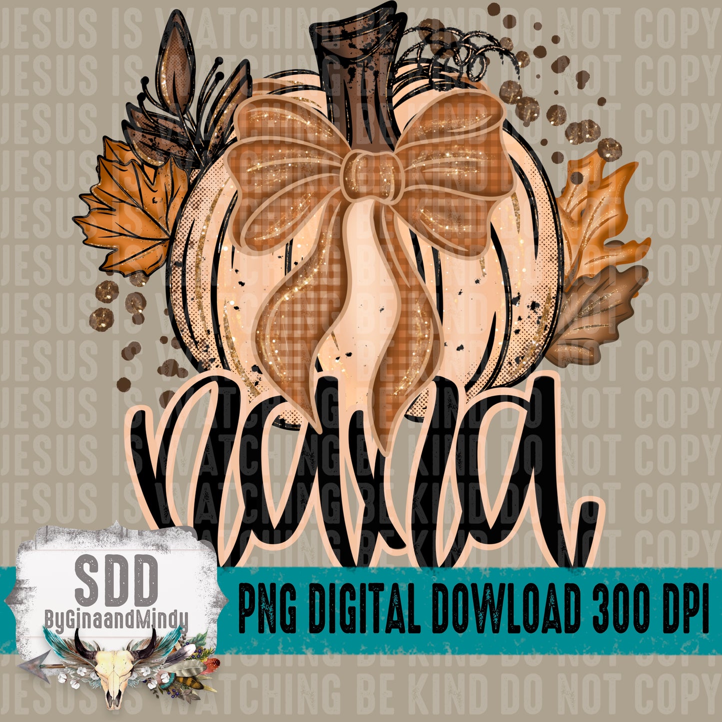 Fall Glitter Pumpkin; Nana