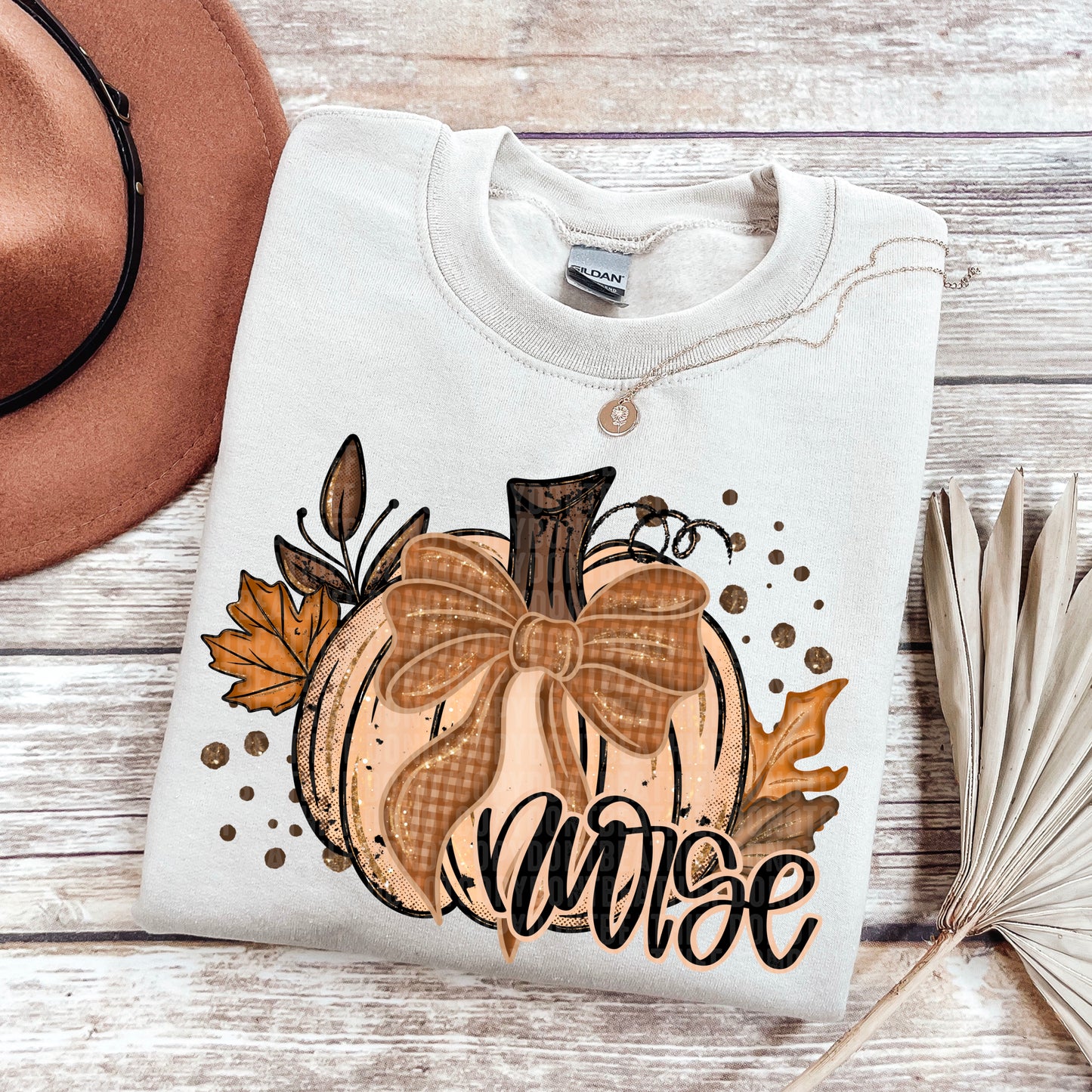 Fall Glitter Pumpkin; Nurse