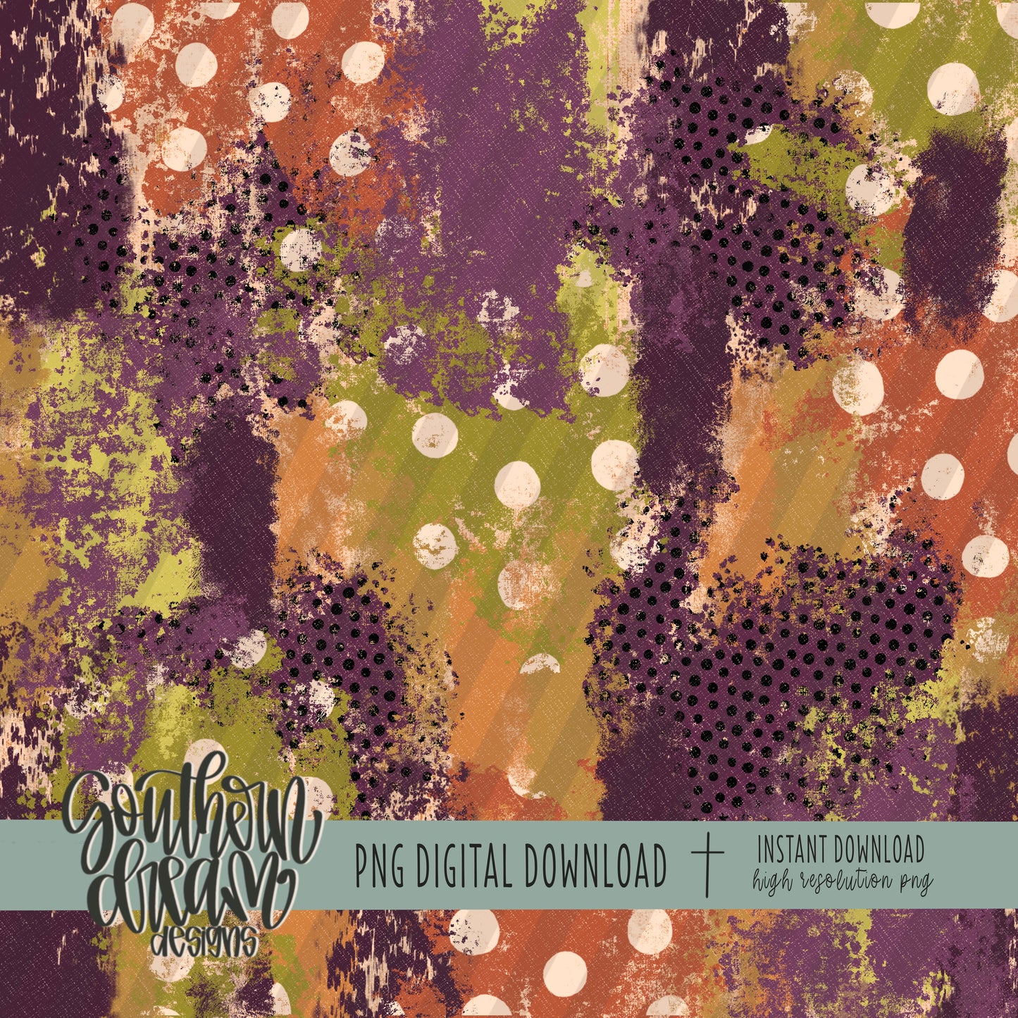 Fall Colors & Dots Mixed Media Digital Paper (Not Seamless)