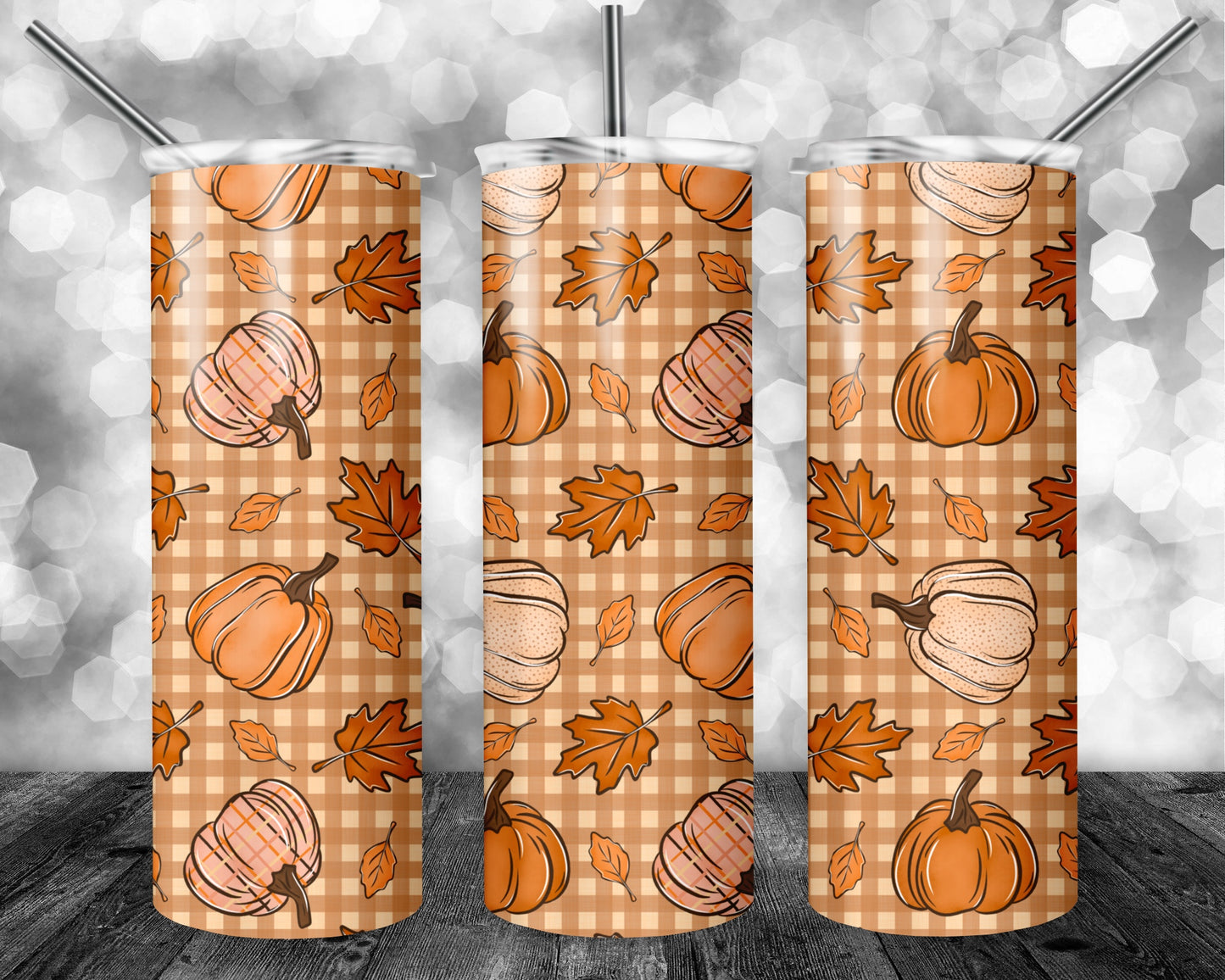 Fall Pumpkin Plaid Seamless Bundle